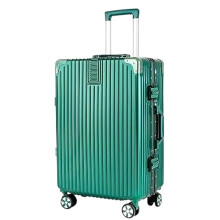 26 Inch Lightweight Hardshell Luggage Spinner Suitcase, Green PC ABS with 360 Smooth Rolling and Lock