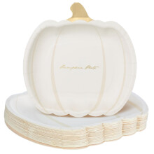 Halloween Pumpkin Plates 30 Pack Disposable Party Dessert Plates for Fall Celebrations and Halloween