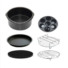 (8 inch) Round Cake Bucket Baking Pans Round Pizza Pans Cooking Pans Air Fryer Accessory Essential Accessories for Home Kitchen