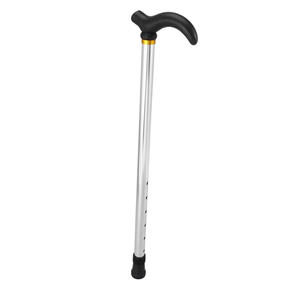 Silver Adjustable Walking Cane For Seniors, Lightweight Foldable Aluminum Stick With Ergonomic Grip And NonâSlip Base