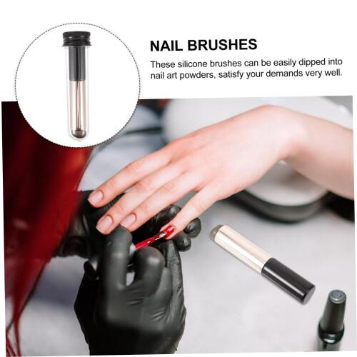 Nail Art Powder Applicator Tool, Small Silicone Brush for Precise Powder Application 2