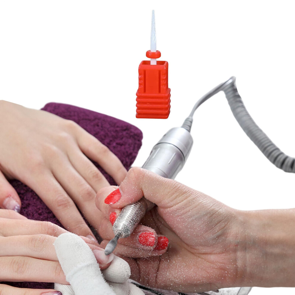 Professional Ceramic Nail Drill Bit Set for Cuticle Cleaning with Dustproof Storage Case and 2.35mm Shank