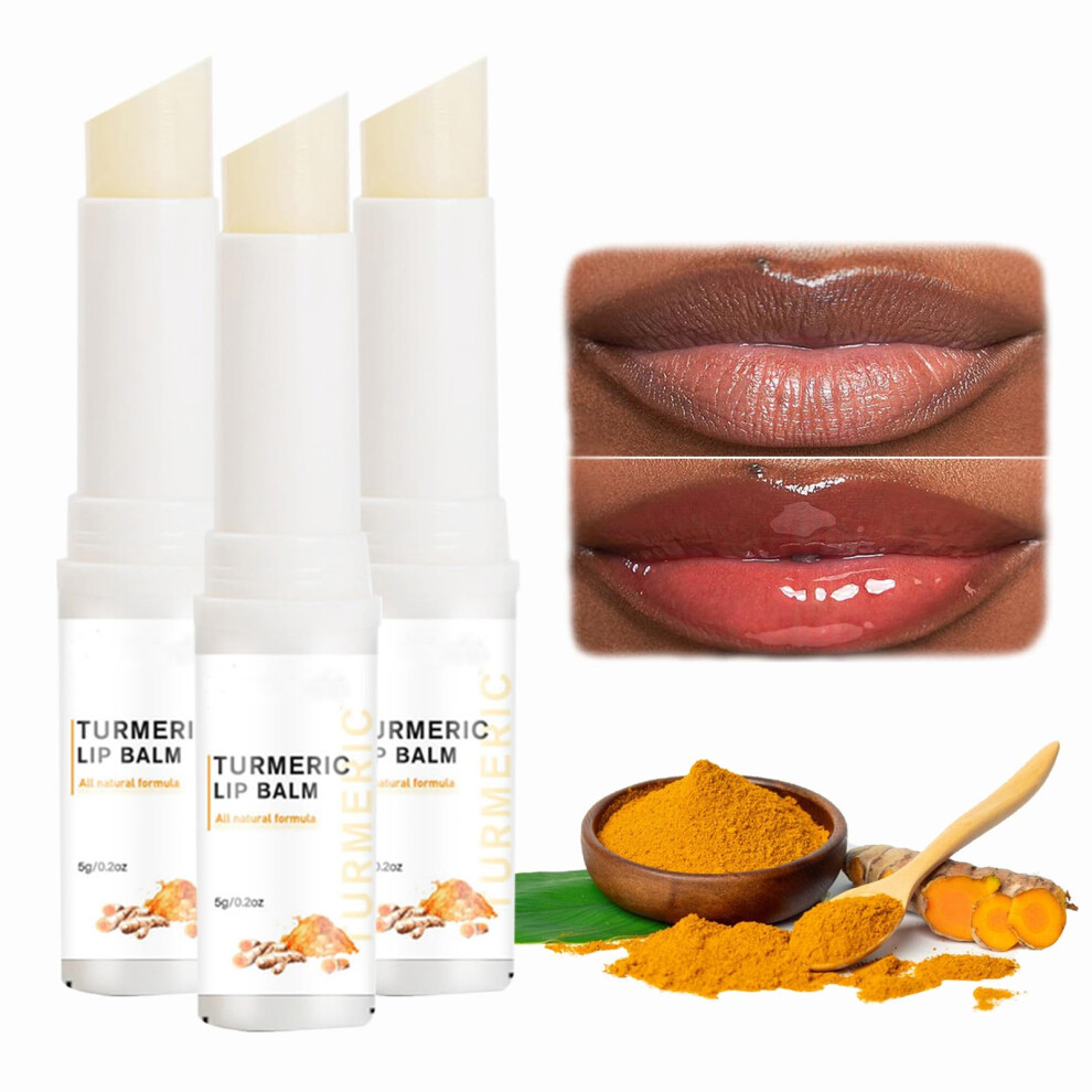 Dark Turmeric Lip Balm For Lips, Lip Lightening Balm For Smokers, Natural Brightening Care 3ÂPiece Set