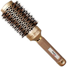2 Inch Ceramic Round Hair Brush with Boar Bristles for Blow Drying Medium Length Hair, Fast Drying and Frizz Reduction