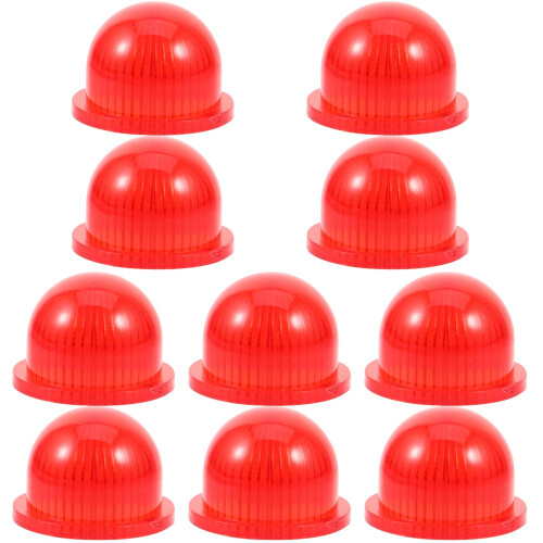10Pcs Durable Red Plastic Warning Light Shells Lamp Cover Accessories