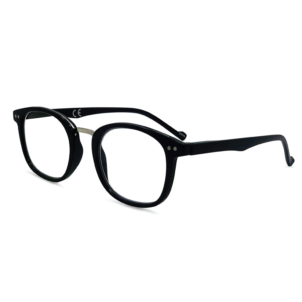 Black 3.0X Handheld Reading Magnifier With Clear Magnification And Metal Spring Hinges Â
