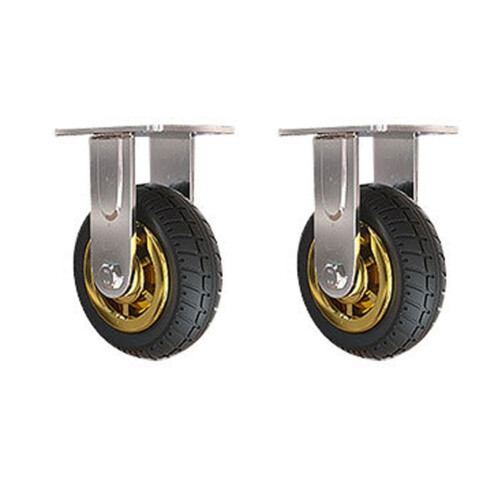 4 inch Locking Caster Wheels with Brake, Heavy Duty Rubber, Directional, 2 Pack