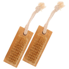2pcs Double Sided Nail Cleaning Brush with Soft Bristles Ergonomic Grip for Manicure and Travel