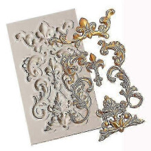 2 Pcs Border Silicone Mold Fondant Mold Cake Decorating Tools Chocolate Mold(grey)