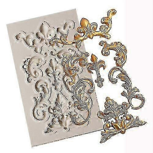 2 Pcs Border Silicone Mold Fondant Mold Cake Decorating Tools Chocolate Mold(grey)