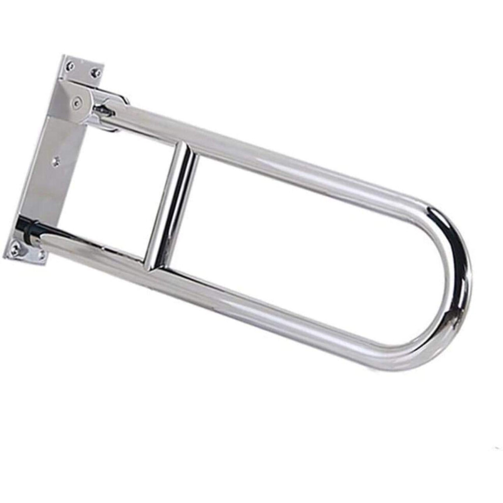 Foldable Bathroom Grab Bar with NonSlip Grip, Wall Mounted Toilet Safety Handrail for Elderly