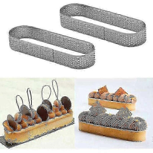 Oval tart ring 10 pack perforated baking pastry mold 1