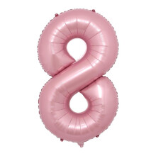 40 Inch Light Pink Number 8 Balloon for Birthday and Anniversary Party Decorations, Large Glossy Finish