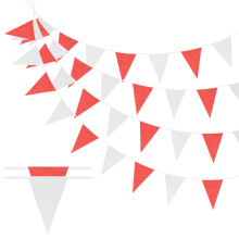 Pennant Banner Flags 328ft Red and White Triangle Garland 2 Pack for Party Decorations Outdoor Reusable