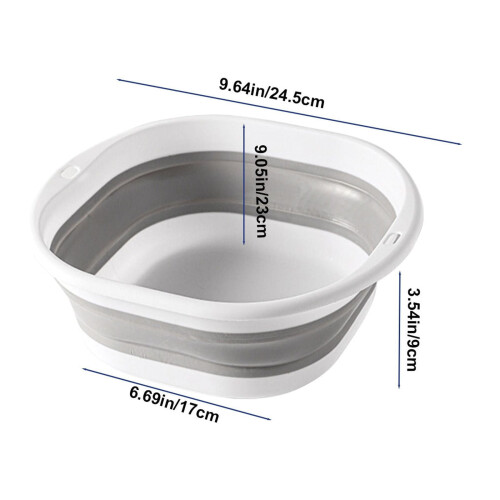Collapsible foot bath basin with handle gray 2