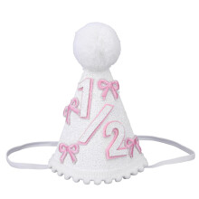 Baby Half Birthday Hat Durable Felt Milestone Photo Prop Boho 6 Month Cake Smash Party Decoration