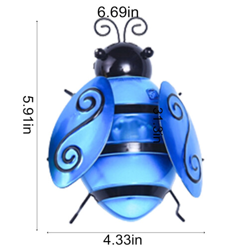 Solar Bee String Lights Waterproof Metal Outdoor Wall Art 2