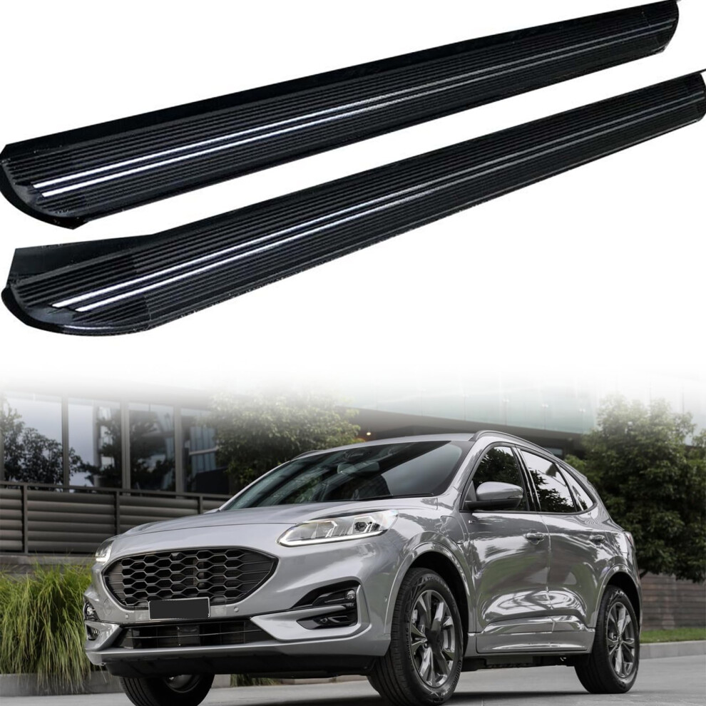 Running Boards Aluminum Side Steps 20202022 Nonslip Wide Step Easy Bolton For Ford Escape Black 9330225571117