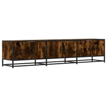 Mobile TV - HELLOSHOP26 - 180 cm - Rovere fumé - Metallo e legno ingegnerizzato - 3 compartimenti