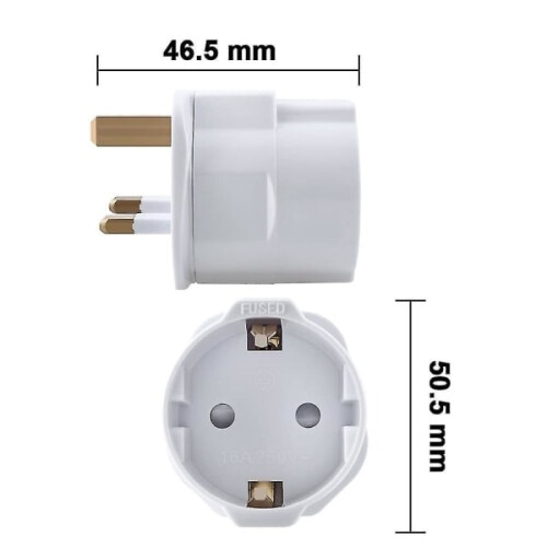 2x Reiseadapter Adapterplugg for England - Reiseplugg Strøm EU til 2