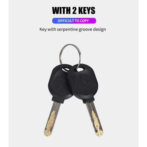 SHENGXINY bicycle cable lock 1200mm black with 2 keys 2