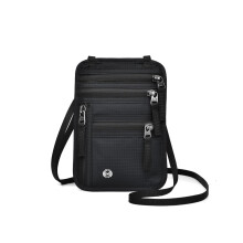 Travel Passport Wallet RFID Blocking Passport Holder with Strap Water Resistant Organizer Black