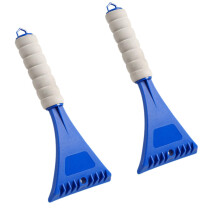 Car Ice Scraper for Windshield Blue 2 Pack, Heavy Duty Snow Remover with Soft Grip Handle, Fast Ice Removal