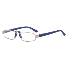 Lightweight Rectangular Reading Glasses 1.5 Strength for Men and Women, Blue Frame Blue Light Blocking Readers for Work