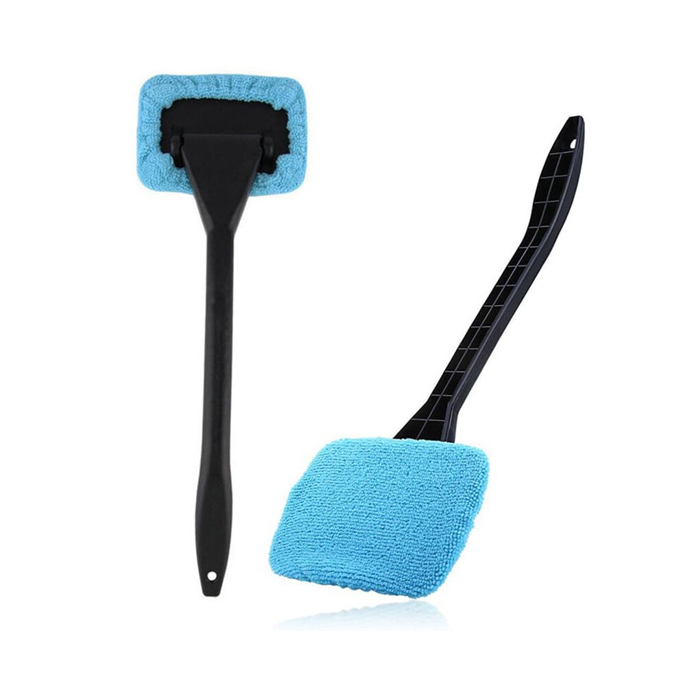 Windshield Cleaner With Long Handle, Microfiber Car Glass Cleaning Tool With Reusable Pad, Green 9330225571568