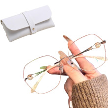 Rimless Diamond Reading Glasses for Women 300, Blue Light Filtering Rhinestone Design Lightweight Fit