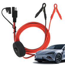 SAE Extension Cable with On Off Switch, Motorcycle Battery Charger Cord with Alligator Clips for Car ATV RV