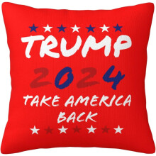 Sierkussenhoes met Trump2024-print, dubbelzijdig.