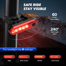 Bike Light Set Headlight and Tail Light 1500 LM