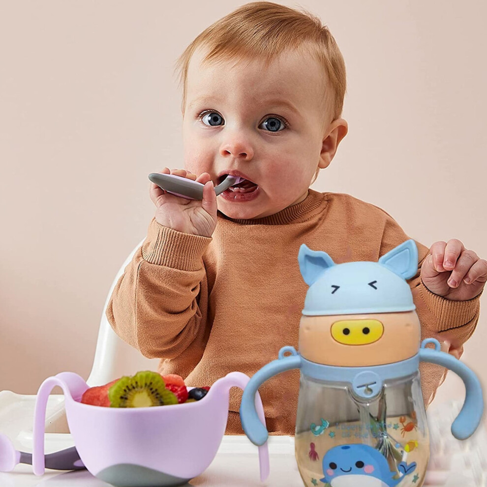 GILIGEGE Glass&Bottle Cute Children Cartoon Water Bottle Portable