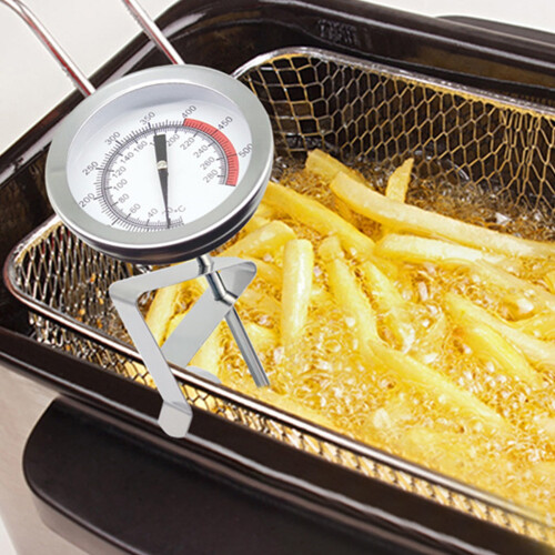 Stekepyrometer i rustfritt stål, 40 cm, umiddelbar avlesningsskive for grilling