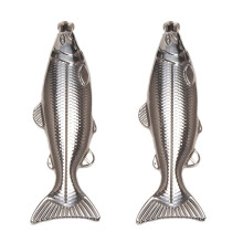 2 sett fiskeformede lommekolber, 5 oz flaske, mini-lommekolbe i rustfritt stål