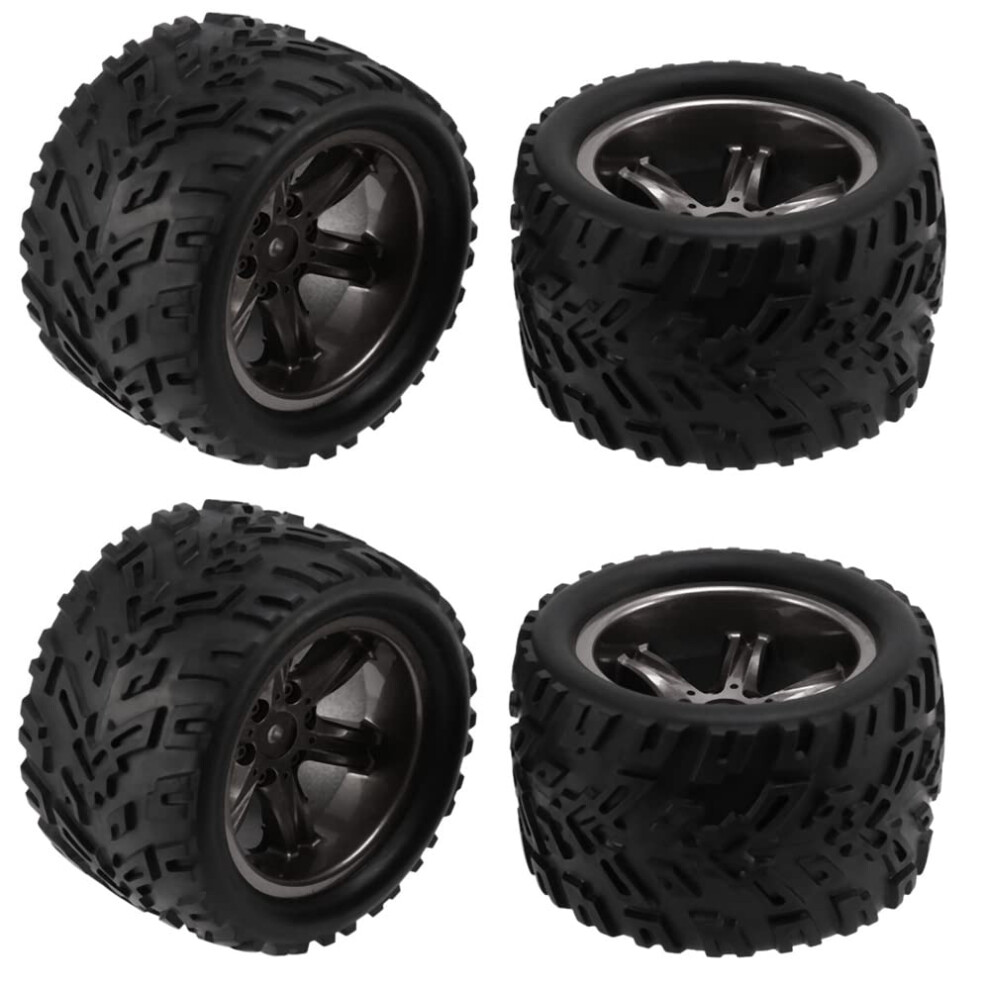 Rc Car Tires 1/12 Scale Durable Rubber Grip Offroad Wheels Set Of 4 For Xinlehong 9125 9116 S911 S912 9330225618546