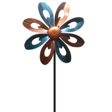 Girouette en fer forgé pour jardin, cuivre bleu, 68 cm