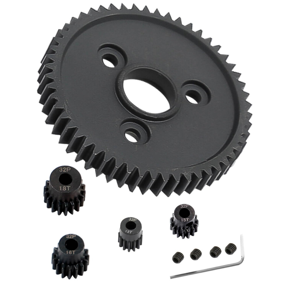 Rc Steel Spur Gear Set 54T 0.8M With 13T18t Pinions, Hardened Steel Upgrade For 1/10 Slash 4X4 Vxl 9330225618737