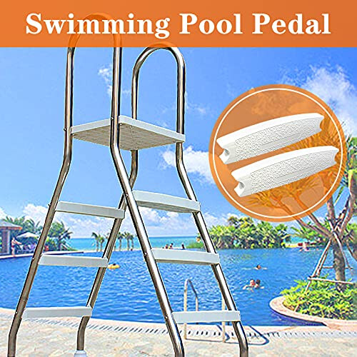 Replacement Pool Ladder Steps 2 Pack – Durable Molded Plastic Treads for Above Ground and Inground Pools 1
