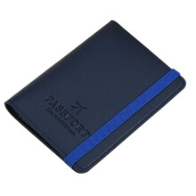 PU Leather Passport Holder Navy Blue, WaterResistant Travel Wallet with AntiMagnetic Protection