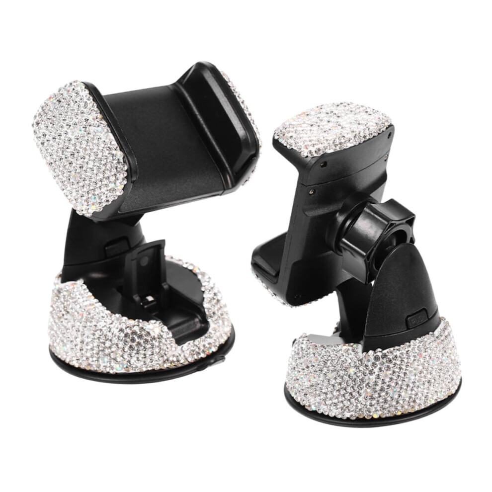 2Pcs Bling Car Phone Holder With Secure Vent Clip, Dual Mount Options And Sparkly Finish 9045646661780