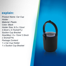 Car Auto Black 9.5cm Drink Can Cup Bottle Adjustable Holder Bracket