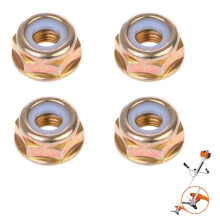 M10 x 1.25 Left Hand Thread Nuts 4 Pack for Trimmers and Brush Cutters, Durable Metal, Easy Install