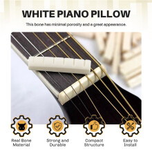 2 Sets of 4pcs 6 String Acoustic Guitar Bone Bridge Saddle and Nut Made of Real Bone