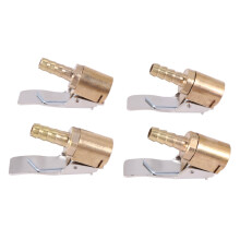 4Pc 6Mm Auto Air Pump Chuck Clip Car Truck Tyre Tire Inflator Valve Connector Car Open Brass Stem Tire