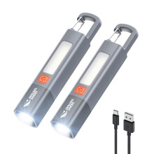 2 Pack Rechargeable LED Flashlights Lumens USB C Zoomable Waterproof Flashlight for Camping