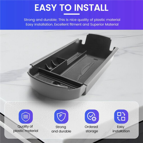 Car Styling Accessories Plastic Interior Armrest Storage Box Organizer Case Container Tray for  C-Hr Chr 2016 2017 2018 Black 2