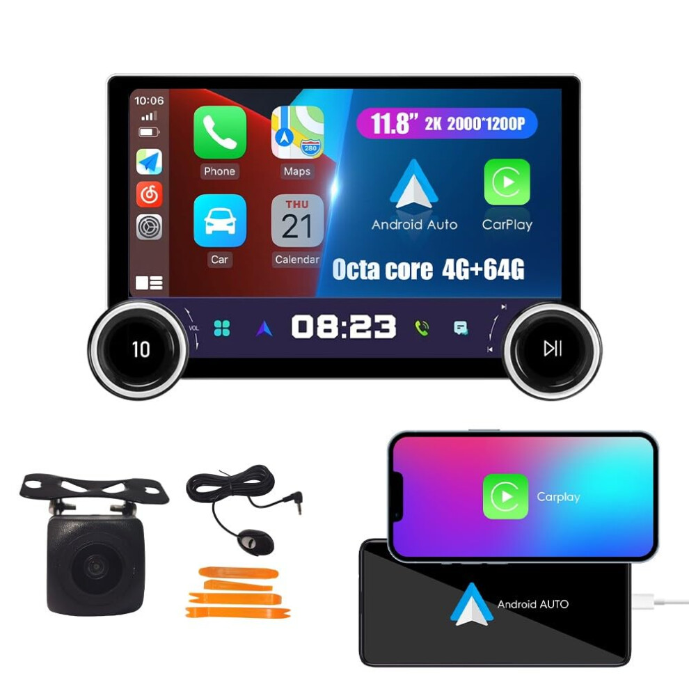 Android Car Stereo For Honda Vezel Hrv 20132020, 11.8' Qled Touchscreen Carplay Android Auto Head Unit, Octa Core 4G+64G 9073542236337