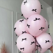 5Pcs Pink Bow Balloons Garland Set, 12 Inch Latex, Elegant DIY Party Decorations for Birthday, Baby Shower and Bridal Events